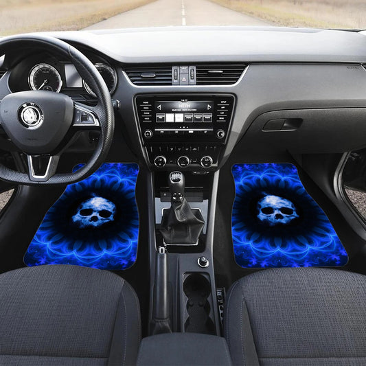 Gothic skull Car Mats, Flaming skull gothic car mat