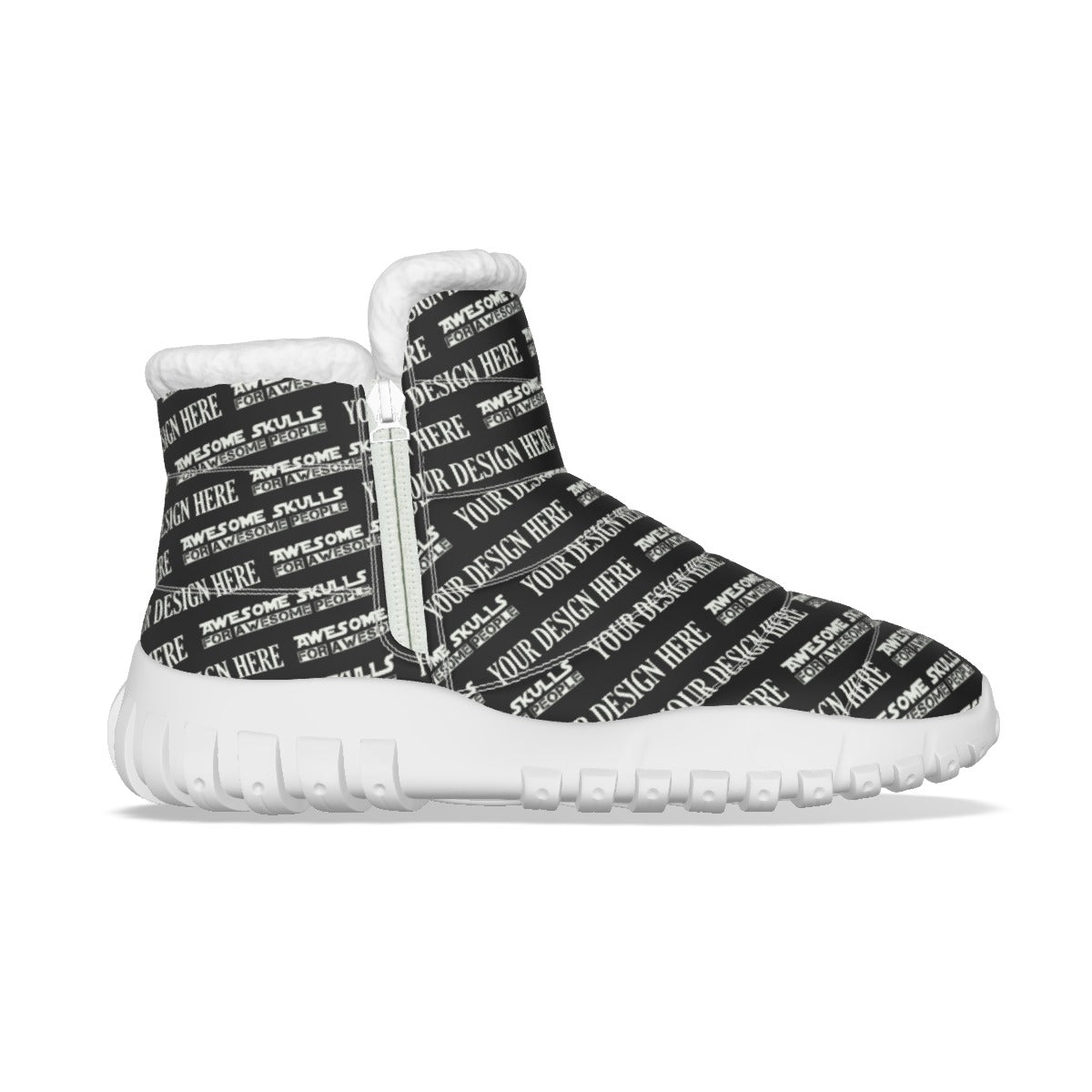 Custom Print on Demand POD Women's Zip-up Snow Boots
