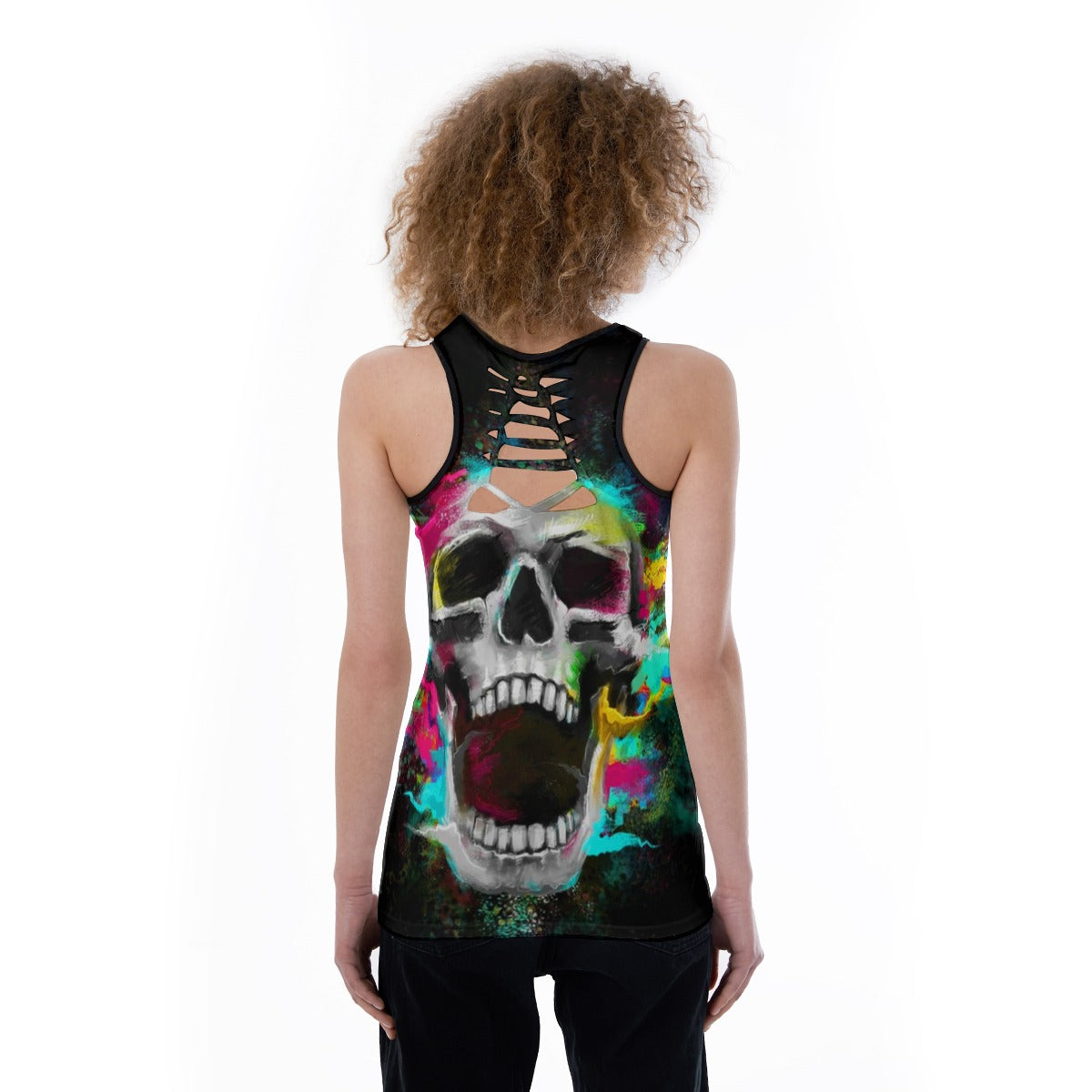 Gothic skull Women's Back Hollow Tank Top