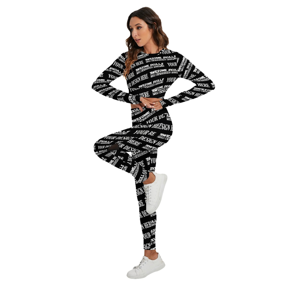 Custom Print on demand POD women's suit Sport Set With Backless Top And Leggings