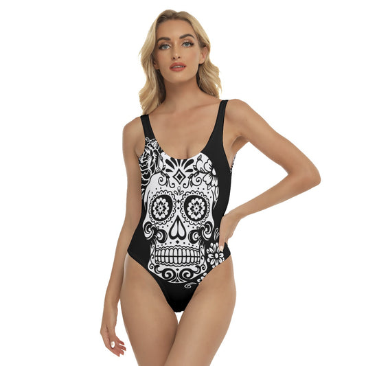 Sugar skull floral Women's One-piece Swimsuit, Day of the dead swimsuit