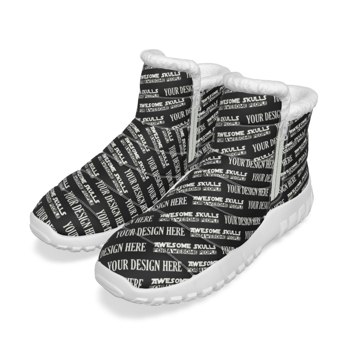 Custom Print on Demand POD Women's Zip-up Snow Boots