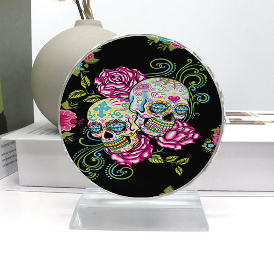 Day of the dead sugar skull Crystal Pendulum, Dia de los muertos sugar skull table lamp decoration