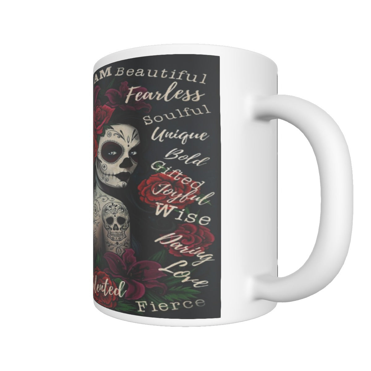 Sugar skull girl Ceramics mug, Day of the dead mug cup