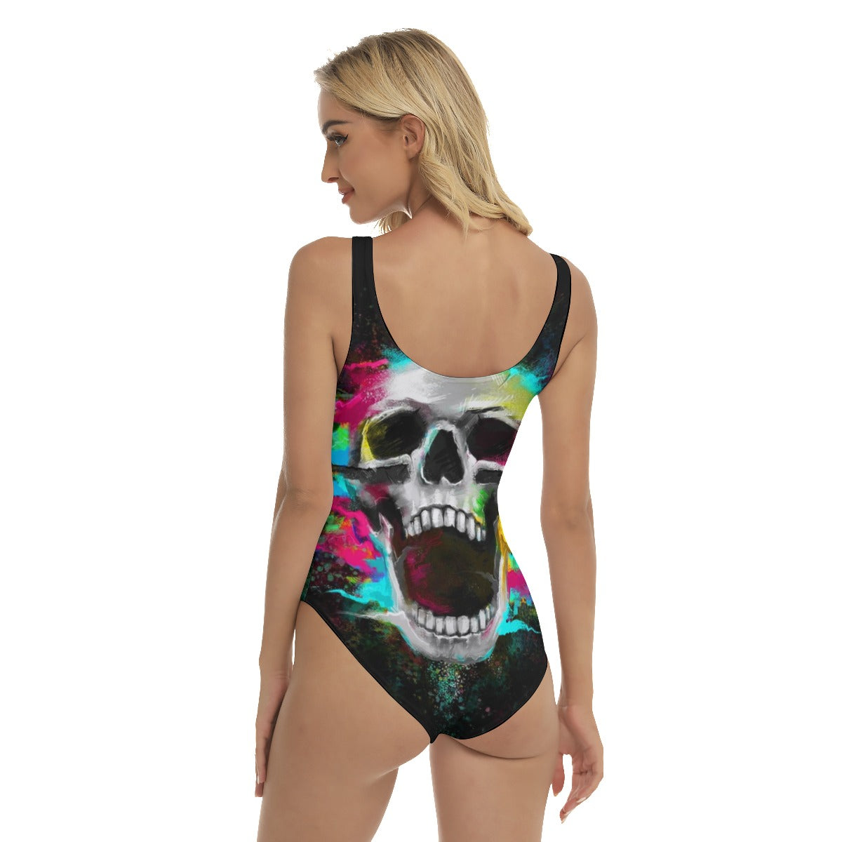 Grim reaper skull Women's One-piece Swimsuit, gothic skull swimsuit