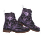 Gothic flaming skull boots shoes for men women, grim reaper skull shoes boots