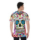 Day of the dead Men's O-Neck T-Shirt, Sugar skull Dia de los muertos skull T-shirt gothic shirt
