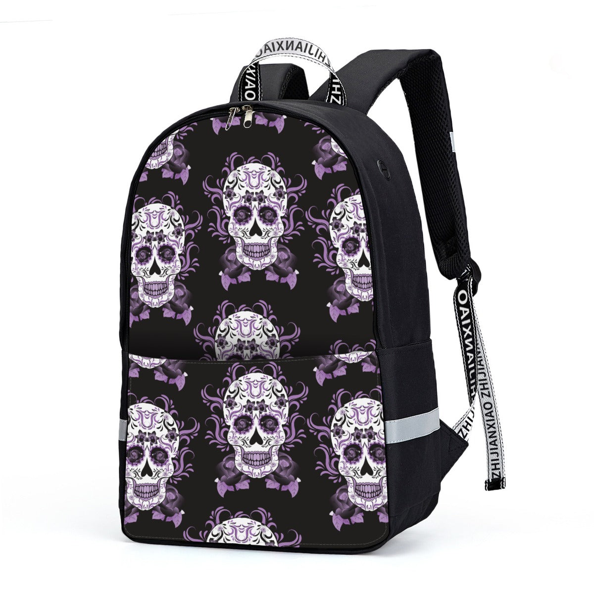 Sugar skull Backpack With Reflective Bar