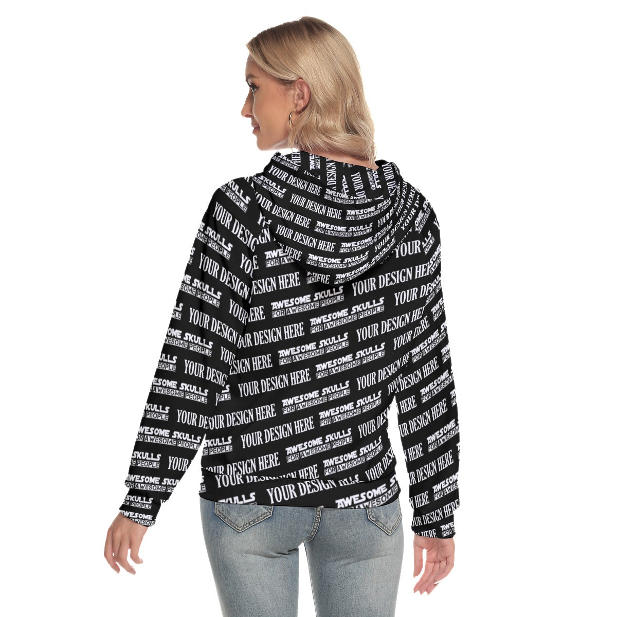 Custom print on demand pod Women's Hoodie With Raglan Sleeve