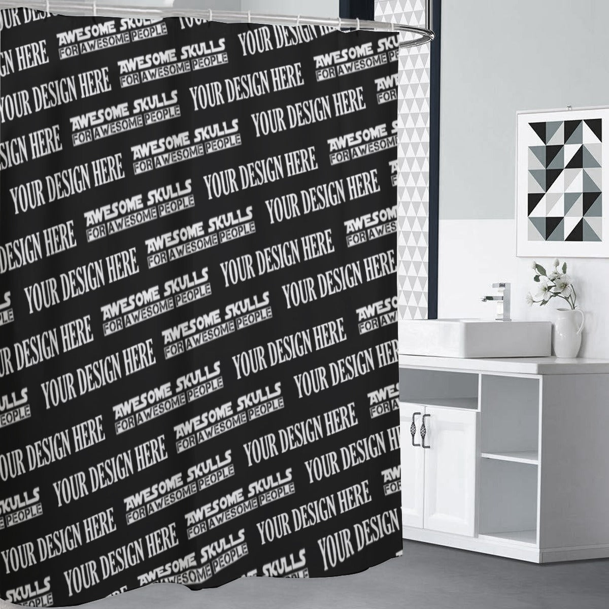 POD Print on demand custom design Shower Curtains