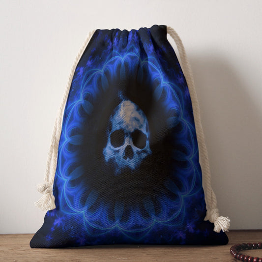 Gothic skull Print Drawstring Bag, Grim reaper skeleton Drawstring bag purse backpack