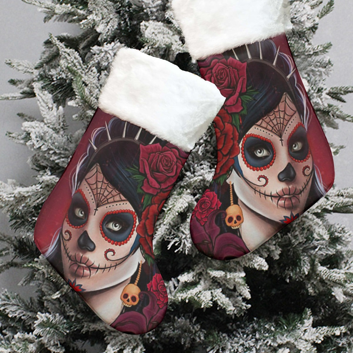 Day of the dead girls All-Over Print Christmas Socks