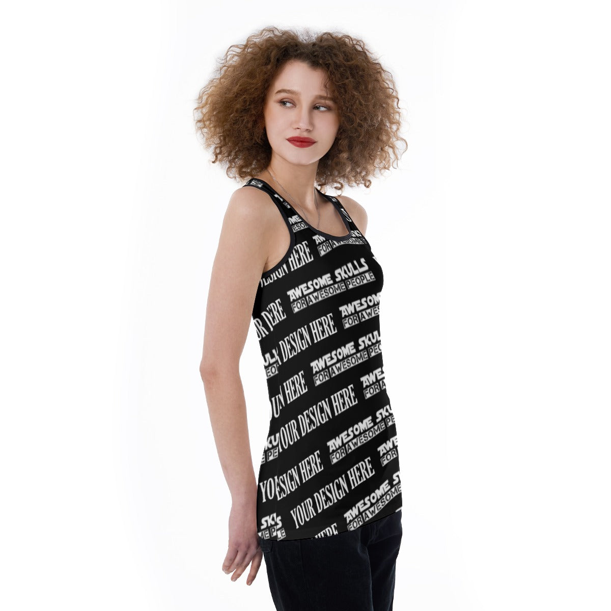 Custom print on demand pod Women's top Back Hollow Tank Top