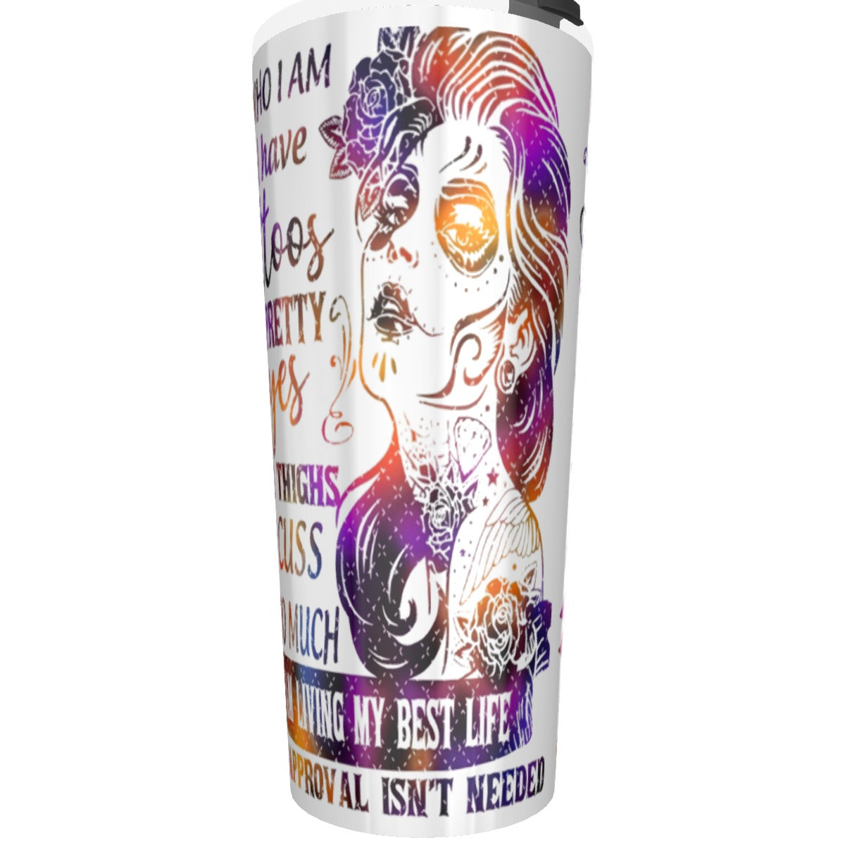 Sugar skull girl Tumbler 30oz, Day of the dead tumbler mug cup