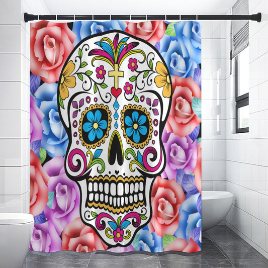 Day of the dead skull Shower Curtains 150（gsm), Grim reaper sugar skull shower curtains