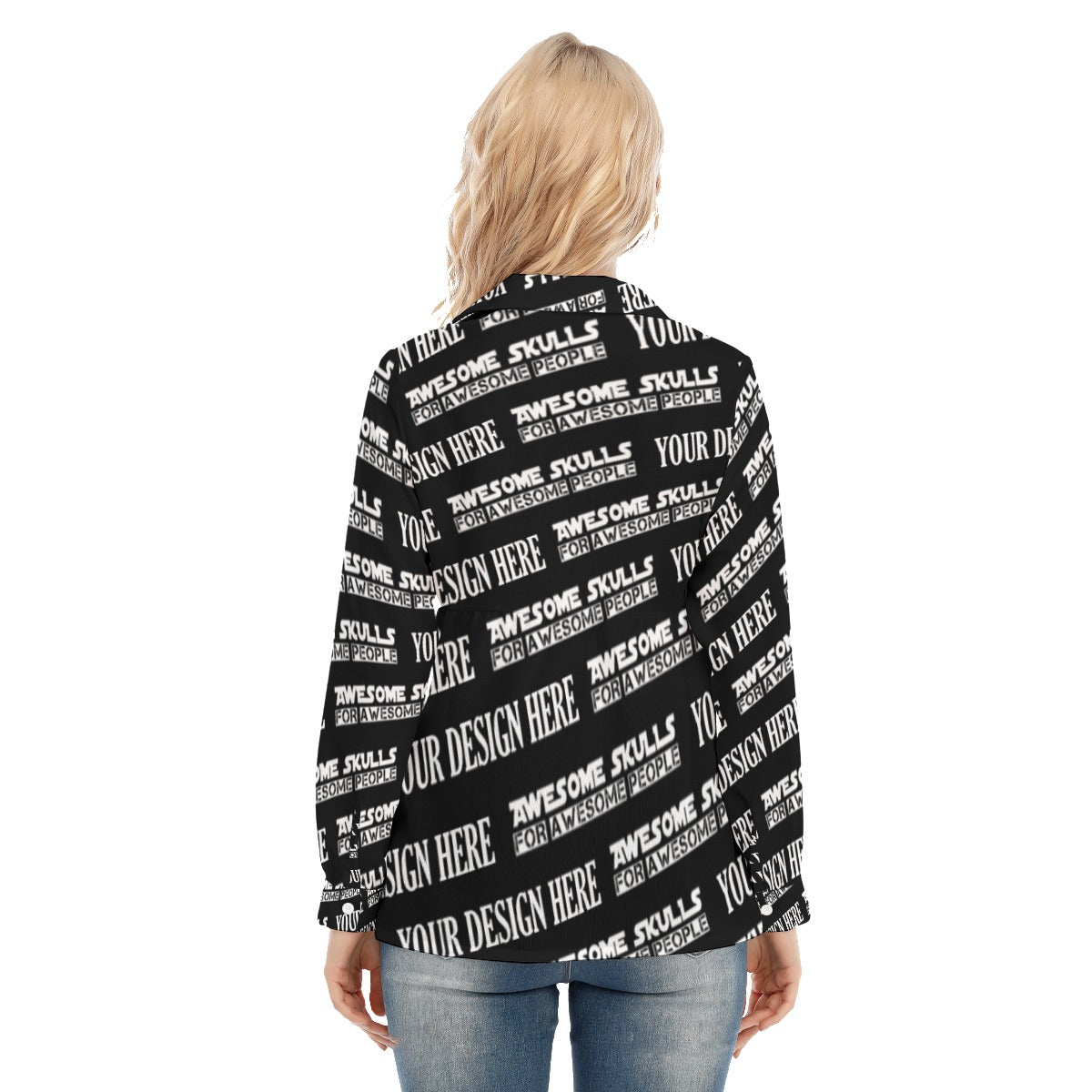 Custom print on demand pod Women's Shirts Loose Elastic-Back Shirt