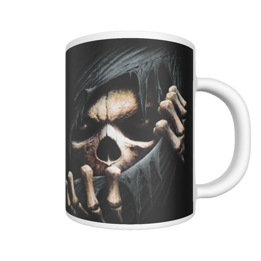 Grim reaper skull ceramics mug