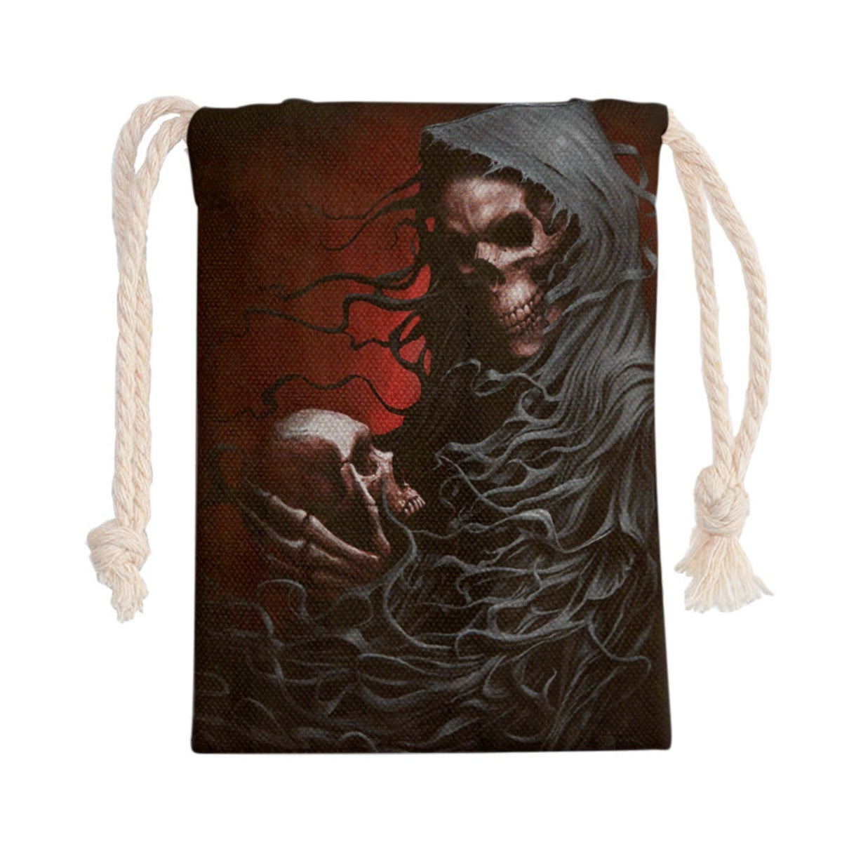 Grim reaper gothic Drawstring Bag, Halloween horror skull skeleton handbag shoulder bag purse