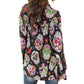 Sugar skull All-Over Print Women's Cardigan With Long Sleeve