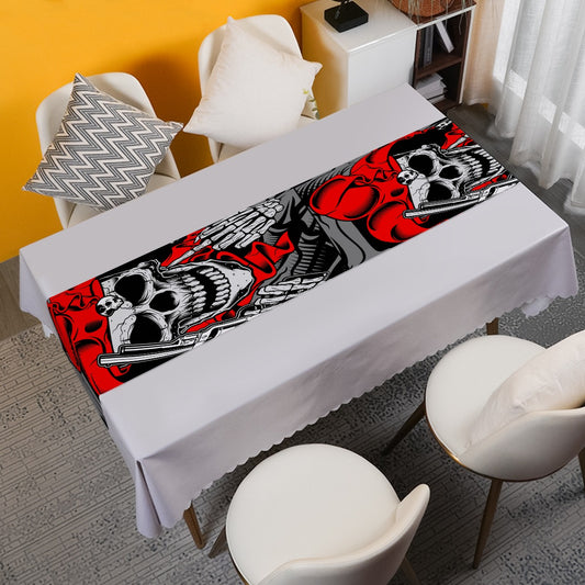 Gothic skull Table Runner | Rectangle 270(gsm), Halloween tablecloth runner