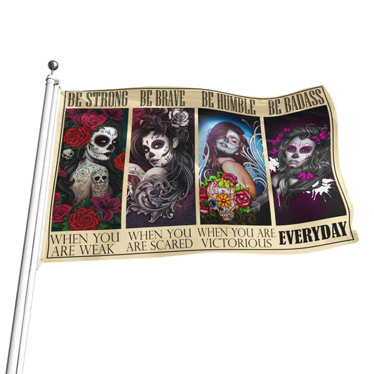 Sugar skull girls Print Flag
