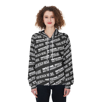 Custom print on demand pod Women's Hoodie Raglan Zip Up Hoodie