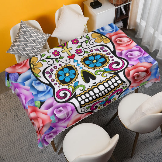 Day of the dead sugar skull Mexican calavera skull Waterproof tablecloth | Square 180(gsm)