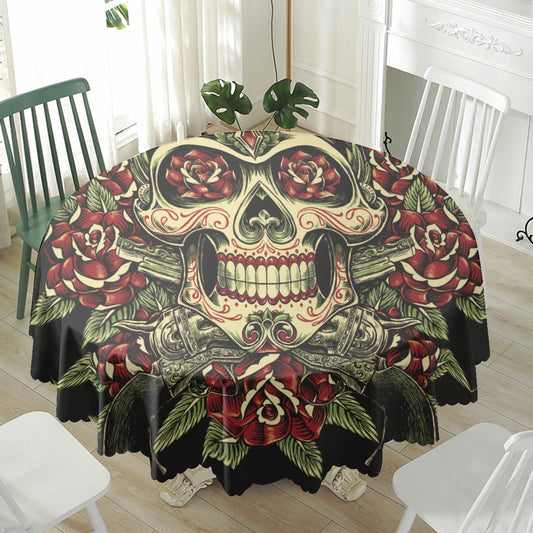 Day of the dead sugar skull Waterproof tablecloth | Round 180(gsm)