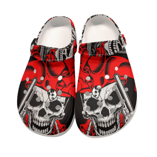 Grim reaper skull Men Classic Clogs, Gothic skull sandals, Halloween skull sandals