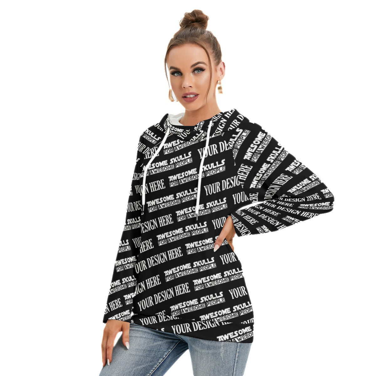 Custom print on demand pod Women's Hoodie Hoodie With Double Hood