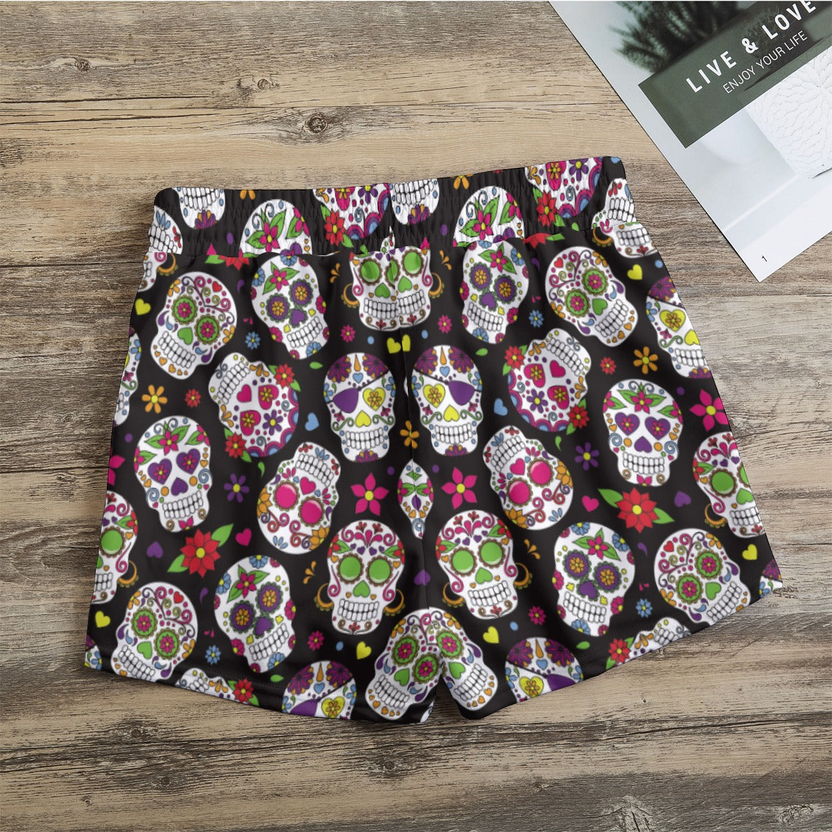 Day of the dead sugar skull Women's Casual Shorts, Calaveras mexican skull shorts