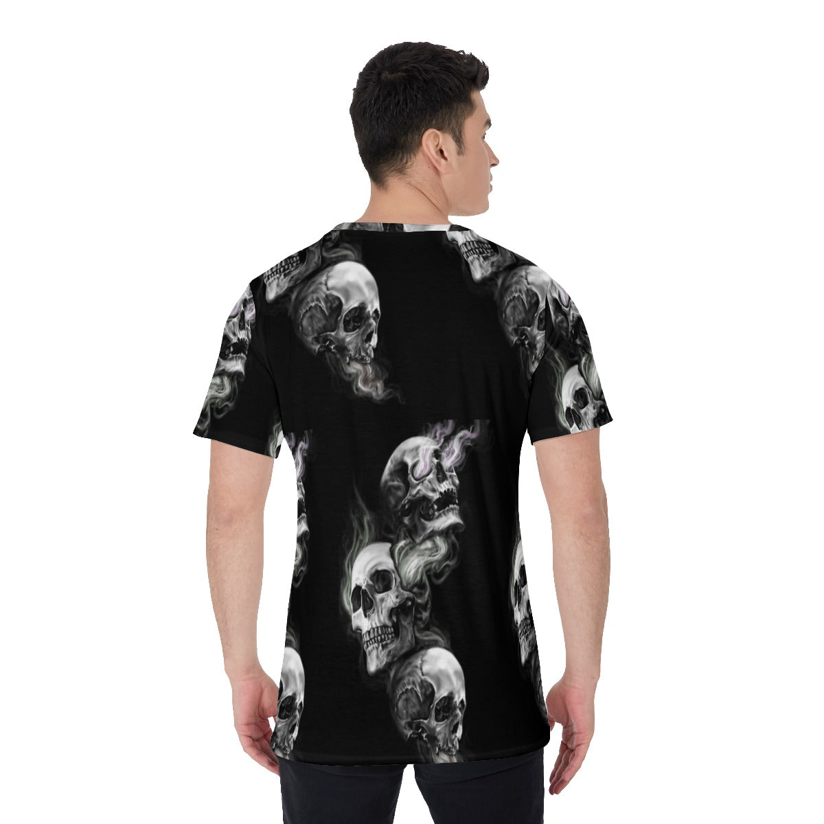Gothic skull flaming skeleton Men's O-Neck T-Shirt