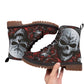 Skull rose skeketon biker motorcycle skull boots for men women, Grim reaper skull boots shoes