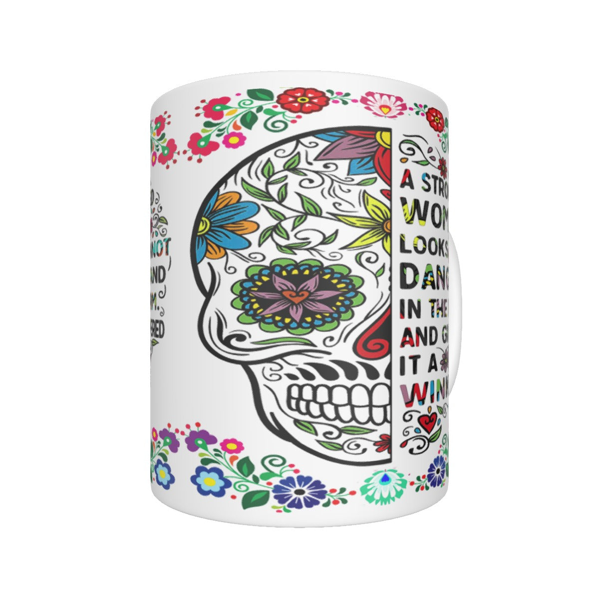 Sugar skull Ceramics mug, Day of the dead mug cup tumbler