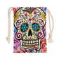 Dia de los muertos sugar skull Drawstring Bag, Mexica calaveras skull drawstring bag