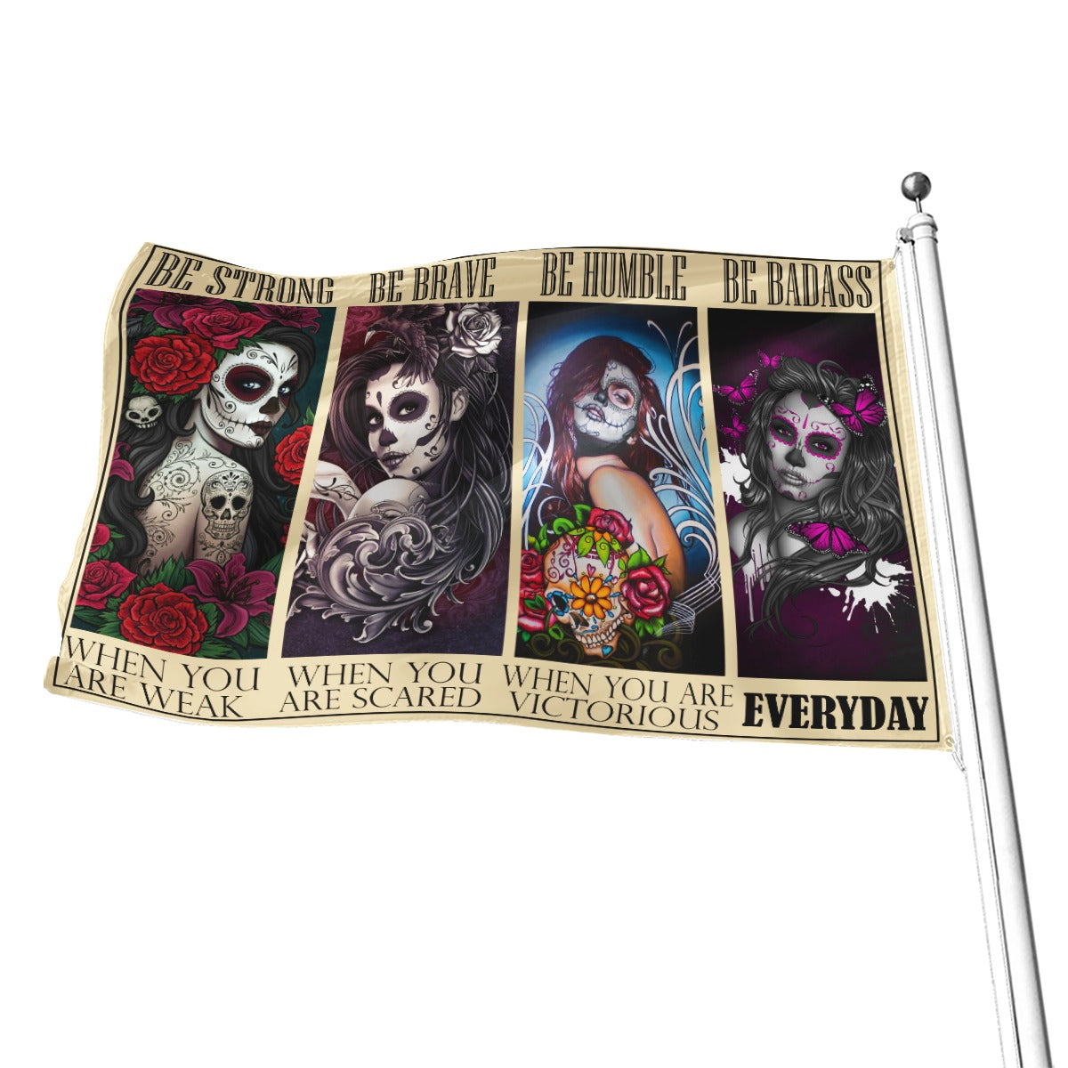 Sugar skull girls Print Flag