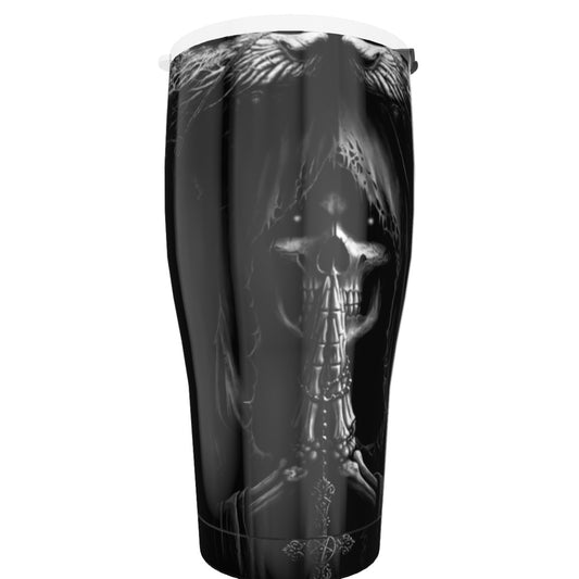 Grim reaper Gothic skull Tumbler 30oz, Halloween skeleton tumbler cup mugs