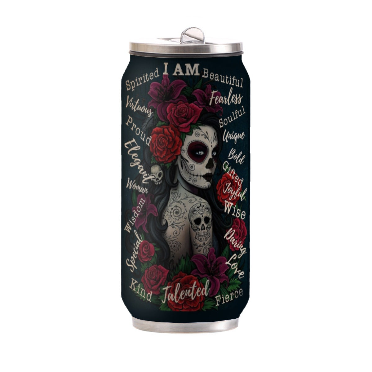 Sugar skull Can Thermos Cup