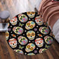 Floral sugar skull pattern day of the dead Foldable round mat