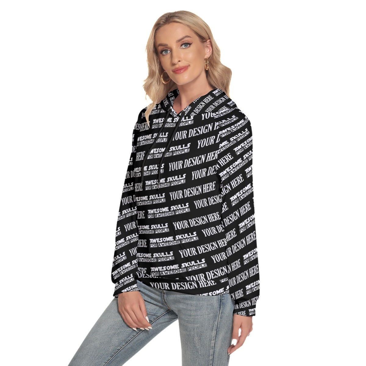 Custom print on demand pod Women's Hoodie With Raglan Sleeve