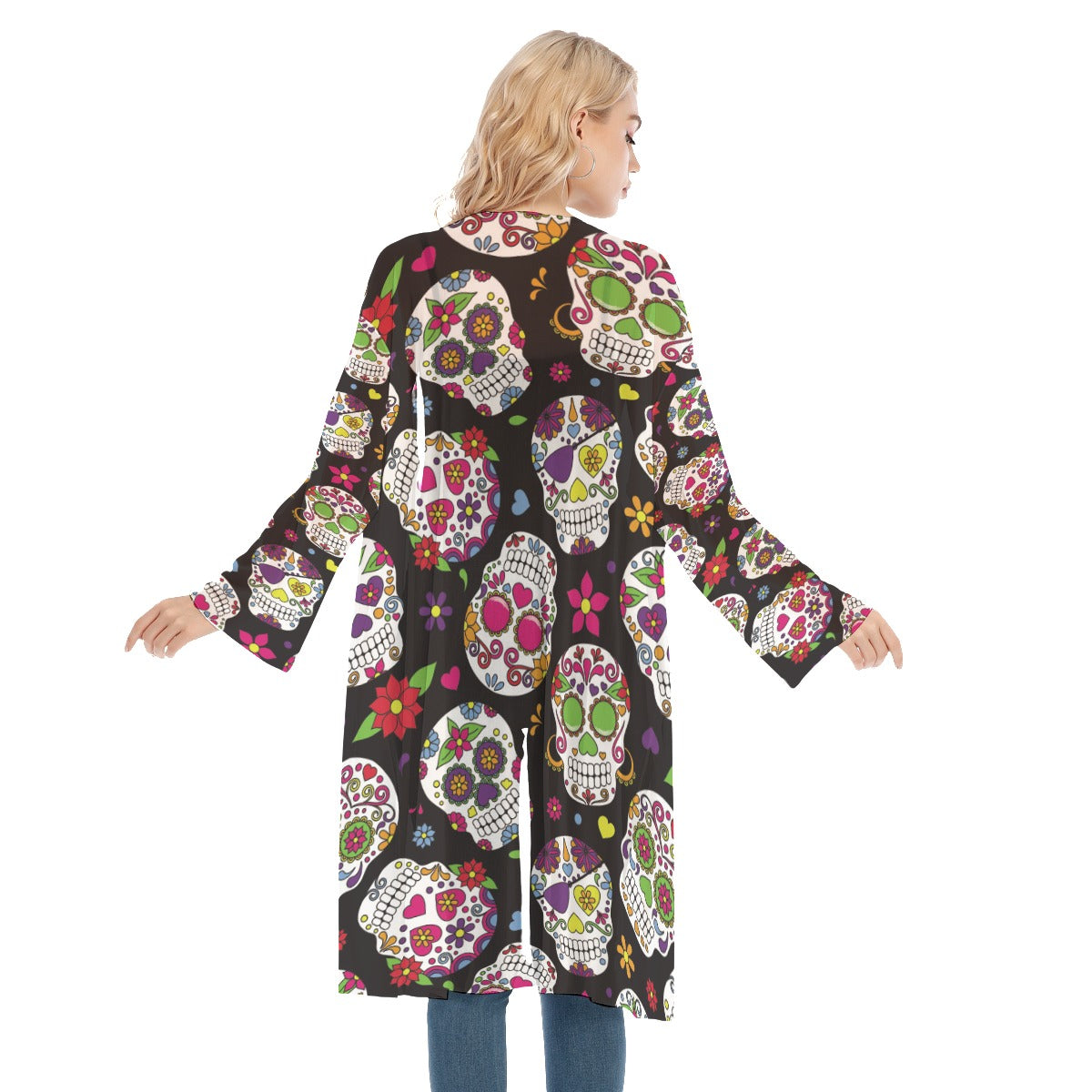 All- Over Print Women's Long Sleeve Mesh Cardigan