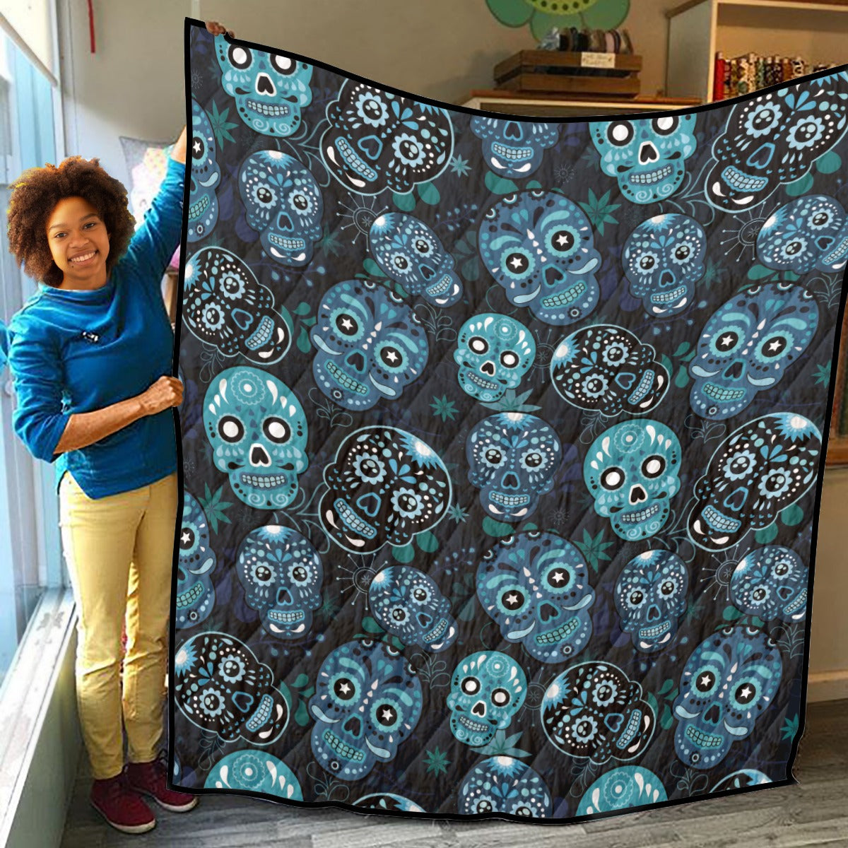 Sugar skull Pattern Day of the dead Household Lightweight & Breathable Quilt