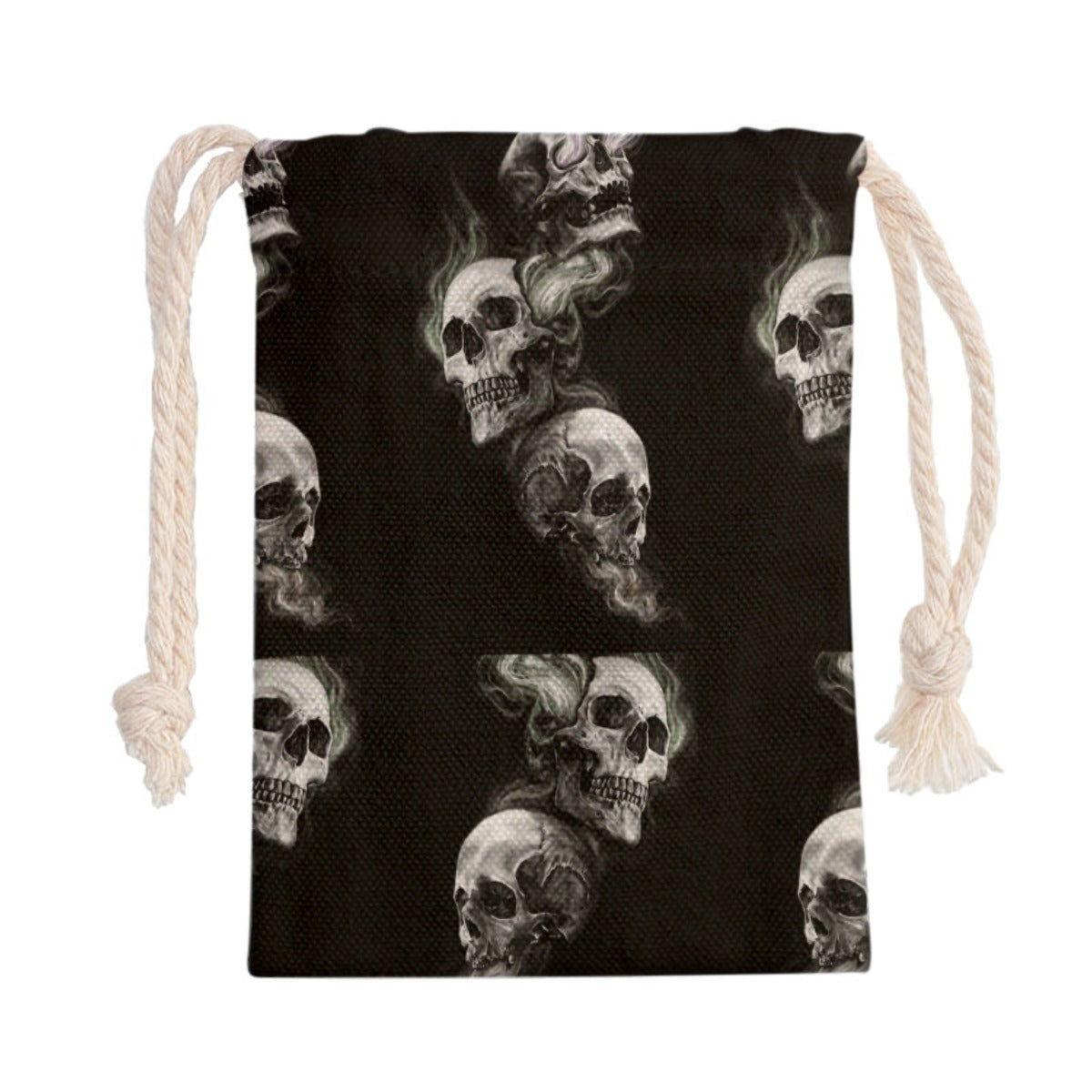 Flaming skull Drawstring Bag, Halloween horror skull bag purse