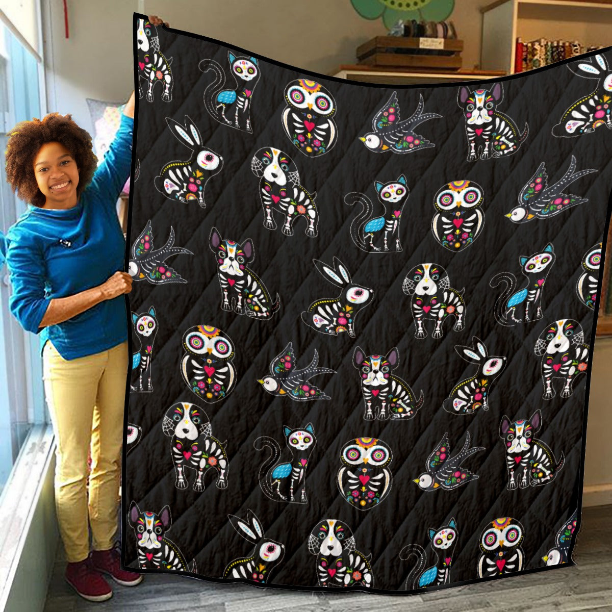 Sugar skull animal Household Lightweight & Breathable Quilt