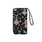 Sugar skull Day of the dead Long Wallet With Black Hand Strap