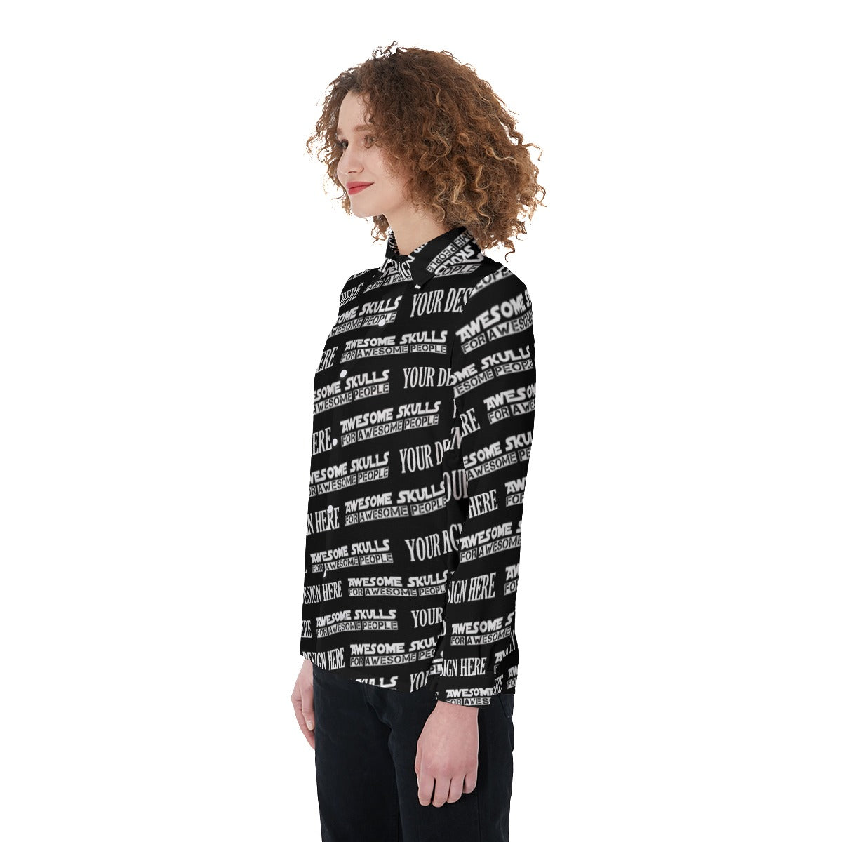 Custom print on demand pod Women's Shirts Elastic-Back Shirt