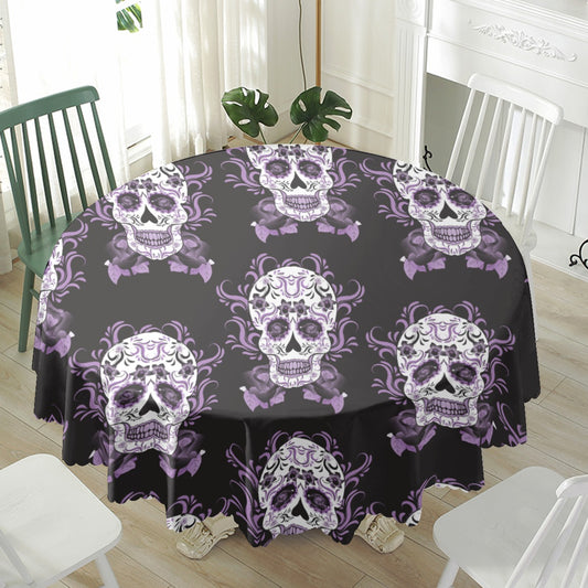 Dia de los muertos skull Waterproof tablecloth | Round 180(gsm)