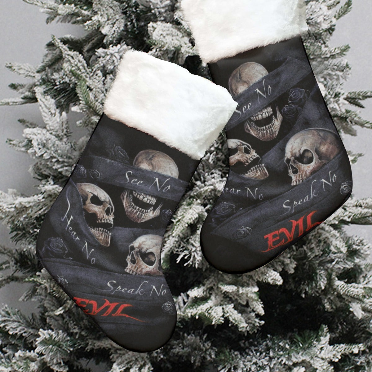 No see no hear no speak evils Christmas Socks