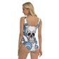 Gothic skull Women's One-piece Swimsuit, Skeleton Halloween skull swimsuit