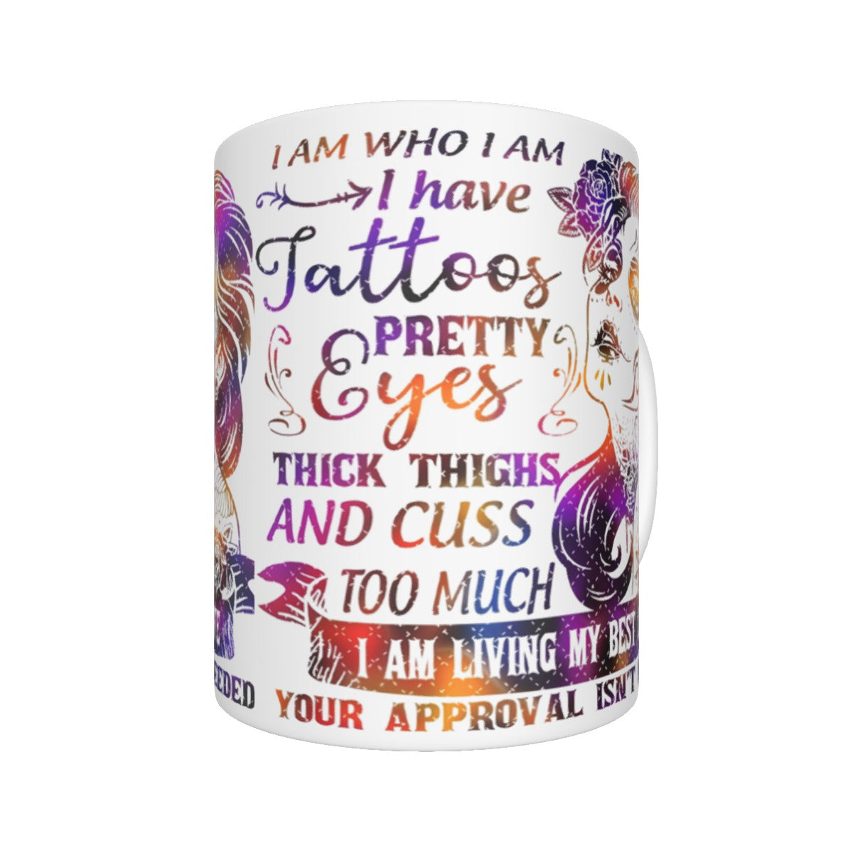 I am who I am sugar skull mug